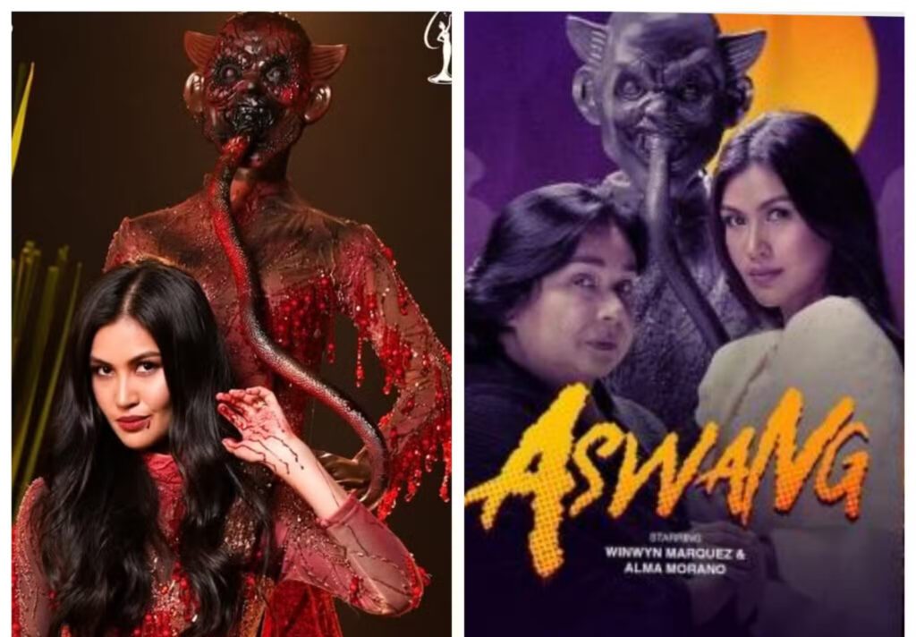 Winwyn Marquez niilog og eksena sa ‘Aswang’ NatCos sa Miss Universe PH. Winwyn Marquez at Alma Moreno